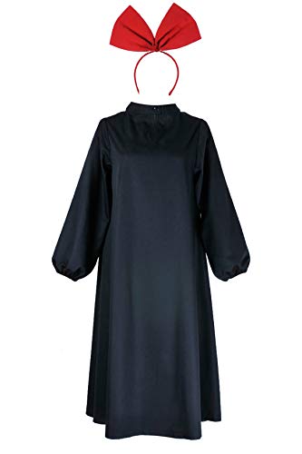CosplayNow Kiki Costume Anime Cosplay Halloween Outfit Black Dress S