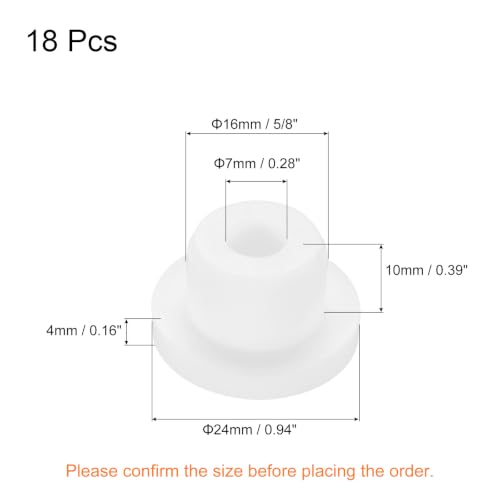 Image of MECCANIXITY 18pcs T-Shaped Silicone Plugs 16mm 5 /8 Inch Dia Snap in Plug Hole Seal Cover Round Rubber Stopper for Kitchen Rubber Bulkheads Waterproof Sealing Plugs White