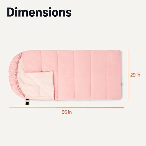 Saco de dormir para niños Amazon Basics, ligero para camping al aire libre, 3 estaciones, con capucha integrada, lavable a máquina, compacto con bolsa de compresión miniatura 5