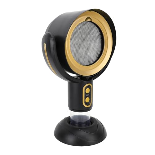 USB Powered Desktop Range Hood 2 Speed Negative Ion Portable Kitchen Exhaust Fan with Removable Filter Compact And Portable (Black and Gold)