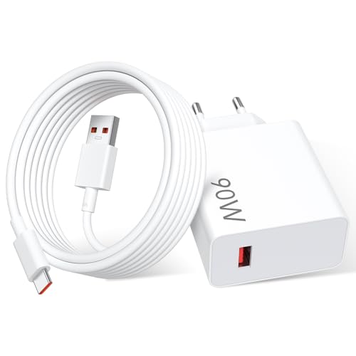 Caricatore Turbo 90W Per Xiaomi, Redmi, POCO - Cavo USB-C 2m 6A, Ricarica Rapida PD 3.0 E QC