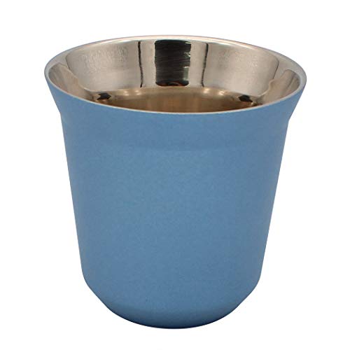 Dianoo Coffee Cup Espresso Cups Stainless Steel Double Wall Thermally Insulated Blue Capsule