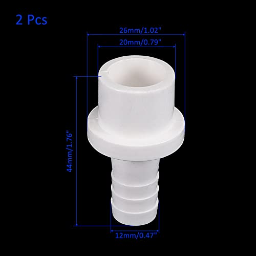 M METERXITY 2 Pack PVC Pipe Fitting, Water Tube Connector, 12mm Barb Straight Pipe Joint - Image 3
