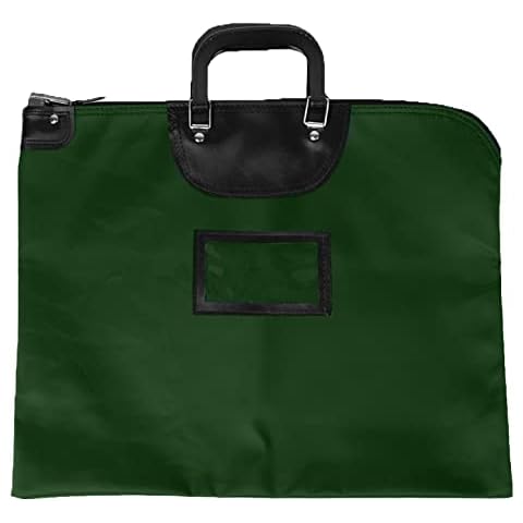 BankSupplies HIPAA Locking Courier Bags with Handles & Card Holder Keyed Differently | Black | 19W x 15H | Durable Laminated Nylon Fabric | Metal Pop Up Lock | for Money, Coins, Currency, Checks Cover