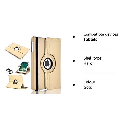 360 Rotating Cover for iPad Pro 10.5 (2017) A1701, A1709 - iPad Air 3 (2019) A2152, A2123, A2153, A2154 PU Leather Case - Gold - Image 2
