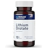 Lithium Orotate 10mg per Capsule - 60 Vegetarian Capsules. Memory and Emotional Wellness Support - Magnesium Stearate Free - 2 Months Supply of Lithium Supplement.