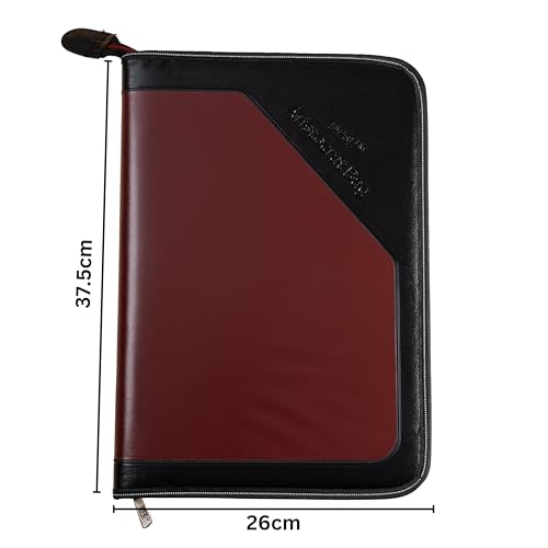 Image of SPS PU Leather 36-Pocket A4 File Organizer - Professional Document Holder for Certificates, Legal Documents, Home, Office, School Use (Maroon)
