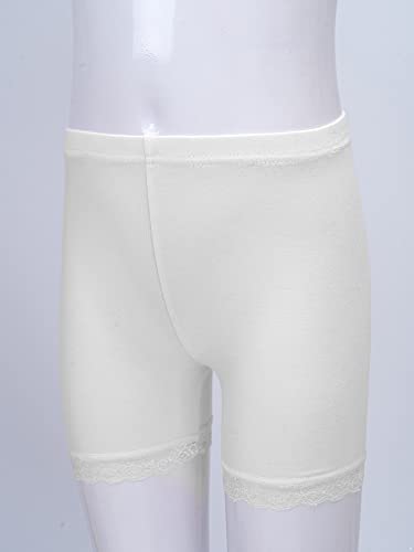 JanJean Kids Girls 6Pcs Solid Color Lace Trim Boyshort Underwear Safety Dress Stretchy Shorts Yoga Gymnastic Active Shorts4