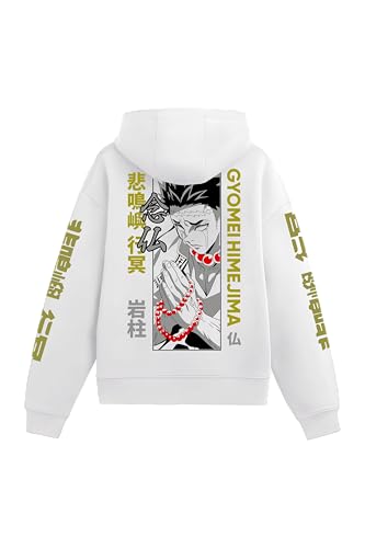 Image of Anime Inspired Design Unisex Pullover Hoodie, Black, Graphic Print Front and Back
