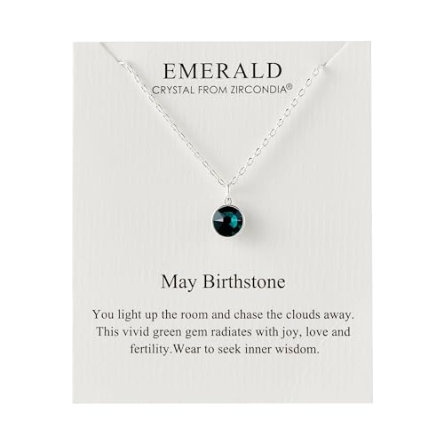 Philip Jones May (Emerald) Birthstone Necklace Created with Zircondia Crystals