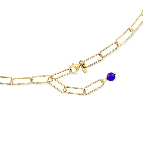 Ross-Simons Italian Multicolored Murano Glass Teardrop Paper Clip Link Necklace in 18kt Gold Over Sterling2