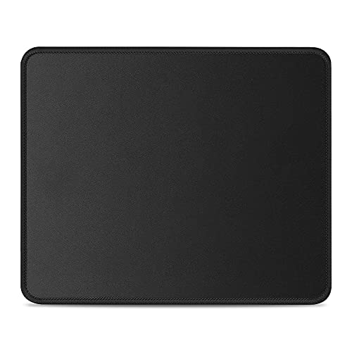 Teskyer 9.8 x 11.8 inch Mouse Pad, Non-Slip Rubber Base Waterproof Mouse Pad with Stitched Edges, 1 Pack Black