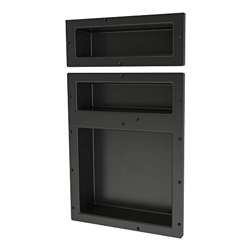 Black Friday - 60% OFF Tile Redi USA RNT166S-20DU Redi Niche Shower Shelf, 16" W x 26" H, Black