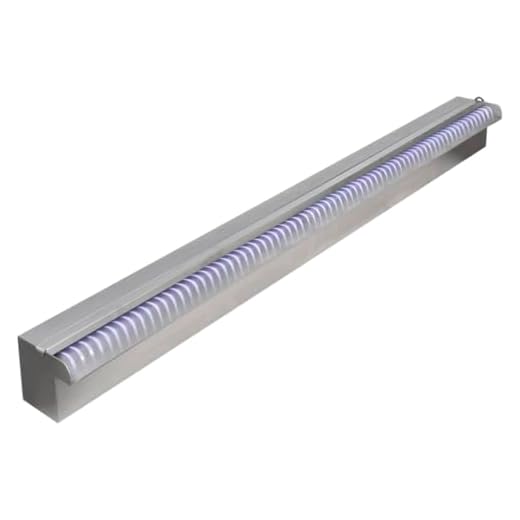 Vidaxl Fuente Rectangular Patio Exteriores Jardín Estanque Aire Libre Terraza Decoración Bomba De Agua Piscina Con Led Acero Inoxidable 90Cm