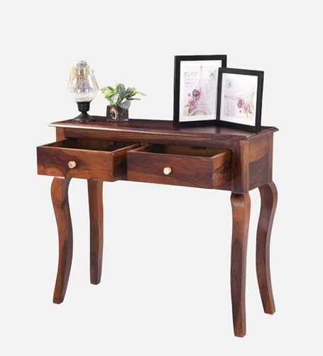 Image of Solid Sheesham Wood Console Table for Living Room Furniture | Hallway Enteryway Console for Home and Office | (Natural Brown Finish-02)