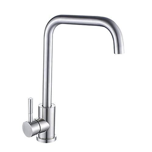 Robinet nickel brossé en acier inoxydable SUS 304 haut de gamme pour évier de cuisine de ferme