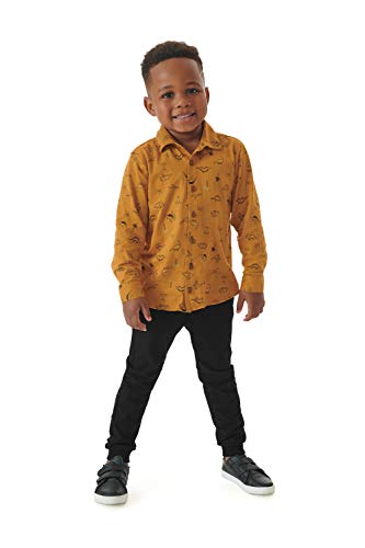 Conjunto Camisa em Meia Malha e Calça, Up Baby, Meninos, Marrom, 10