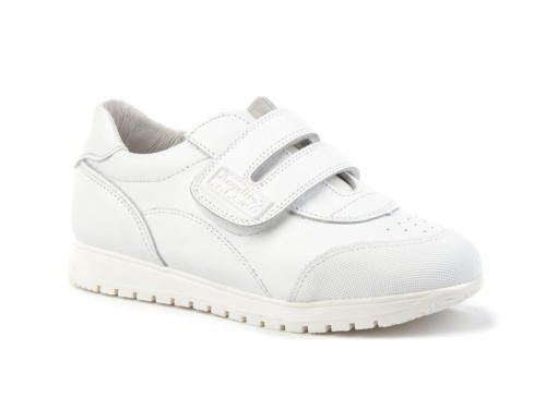 Zapatillas Deportivas Infantiles Colegiales con Puntera Reforzada, Todo Piel. mod.904. Calzado Infantil Made in Spain, Garantia de Calidad. (37, Blanco)