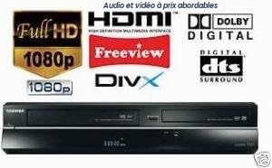 Toshiba DVR20 Enregistreur DVD/vidéo avec Freeview intégré (725/643) Lot de 10 DVD enregistrables gratuits