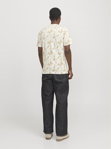 JACK & JONES Jorsplit AOP Tee SS Crew Neck, Cloud Dancer, XL Hommes