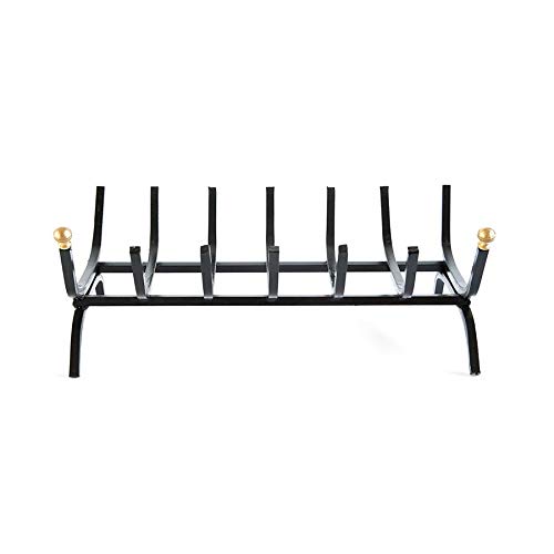 Brucialegna per camino caminetto in ferro con pomelli in ottone 50 cm