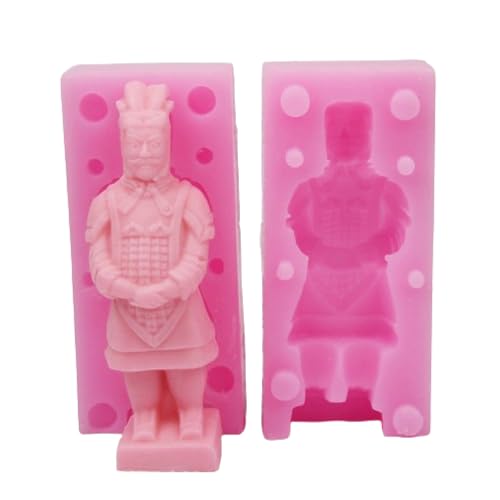 Generic Collector's Sculpture Shape Premium Food-Grade Non-Stick Silicone Ice Cream Mold for Baking Choclate Dessert Tool (Terracotta Warriors Mold), Regular