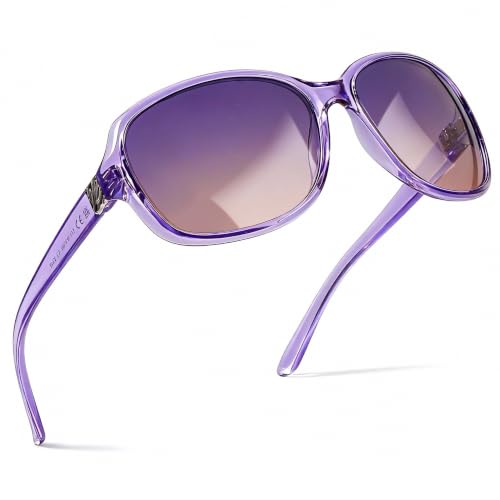 Image of SIPHEW Polarized Sunglasses for Women | UV400 Protection | Vintage Sun Glasses,Wraparound Shade,Lightweight & Comfortable,Big Sunnies eyewear,Driving,Outdoors