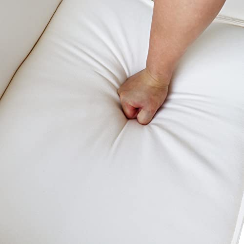 Lepfun Loveseat Futon Sofa Bed, Convertible Sleeper Sofa Couch Bed In Cotton Linen Fabric For Living Room Bedroom Dorm Apartment Studio, Wood Legs, White #TOP5