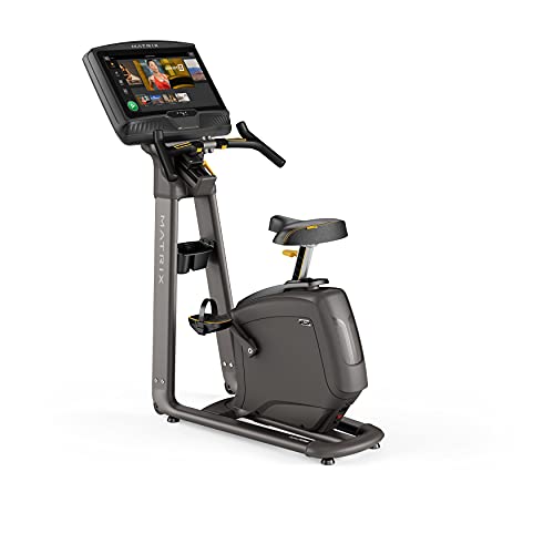 Image of Matrix Fitness U50 Upright Bike with XUR | 22 inch Touchscreen (WiFi+BT+HDMI) | Club-Quality, Stable Dual Form Frame, Comfort Arc Seat | HIIT-Ready Exact Force Brake, Long Rides and High Calorie Burn