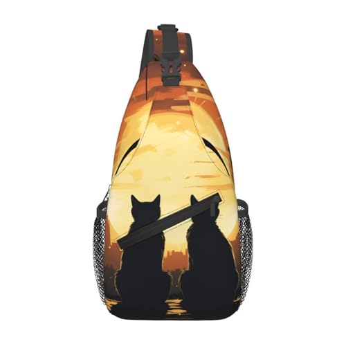 Bolso Bandolera Cartoon Cat para Mujer y Hombre