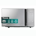 Hisense 700 Watts 20 Litre Black Digital Solo Microwave Oven With 800W Grill H20MOMBS4HGUK Automatic Defrost, 9 Auto Cook Menus, Clock & Timer, Easy Clean