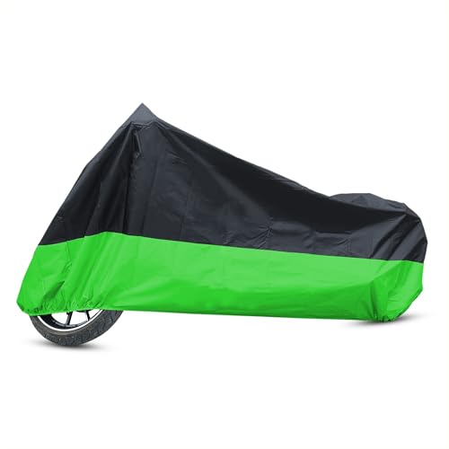 ATOCOVER 180T Funda de Moto Protector Anti-UV Antipolvo Impermeable XXL Negro y Verde Suministros para Vehículos