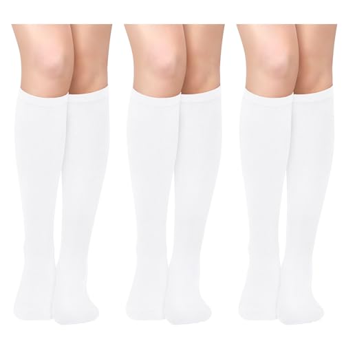 Olreco 3 Pack Womens Knee High Socks for Women Knee Socks for Women Long Sock Woman Tube Sock Halloween Accessories Cotton