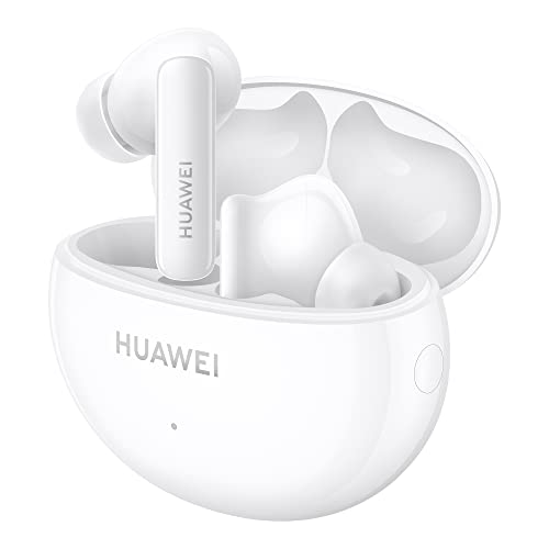 HUAWEI FreeBuds 5i、iOS、Android、Windows、ワイヤレス Bluetooth 5.2 ヘッドフォン、スライド コントロール、高解像度オーディオ、3 ANC モード、28 時間のバッテリー、IP54、デュアル接続、ホワイト、38 か月保証