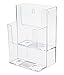Source One LLC 4-Inch Wide 2 Tier TriFold Brochure Holder, Clea (1 Pack)