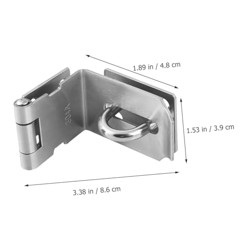 Image of 90Degree Stainless Steel Hasp Latch Padlock Gate Latch for Sliding Pushing Barn Doors Heavy Duty Design for Secure Locking Mechanism and Easy Installation