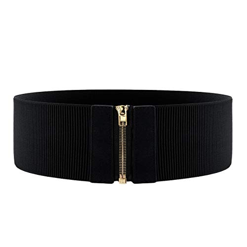 Ayliss Women Wide Elastic Waist Cinch Stretch Fashion Waistband Retro Dress Vintage Belt with Zipper Lady4