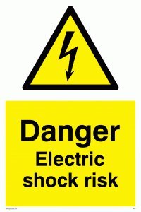 Viking signos we72-a1p-1 m señal de "Peligro descarga eléctrica riesgo, 1 mm plástico semirrígido, 800 mm H x 600 mm W
