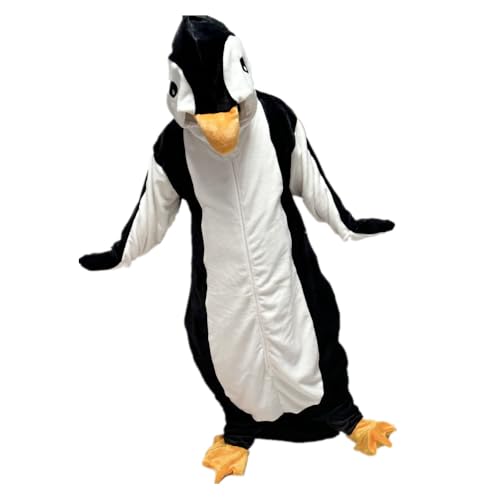 SunBritly Wearable Penguin Blanket Hoodie Sleeping Bags for Adults Women Men Super Soft Warm Cozy Flannel Fleece Blanket Penguin Gifts(L,Suitable Height 4'11"-5'5")