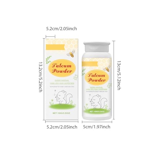 Natürliches Baby Puder mit Pflanzenessenz & Honig (1x 100g)- Schützt empfindliche Haut, nimmt Feuchtigkeit auf & hält die Haut trocken- Talkumfrei-Talkumpuder für Kinder und Babys (White, 5x5x13cm)
