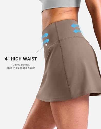 Image of SANTINY 13.5 inch /15 inch Skorts for Women with 2 Pockets High Waisted A Line Casual Pickleball Golf Skort Athletic Tennis Skirt