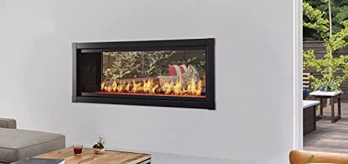 Monessen 48 inch Artisan Vent Free See-Through Linear Fireplace, IPI Plus, Propane Gas - AVFLST48PIP, Black
