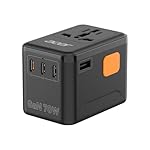 Acer 70W GaN Universal Travel Plug Adapter - International Power Adapter with 3 USB C & 1 USB A, Worldwide Power Outlet Travel Essentials for USA to European UK AUS Ireland, Type C/G/I/A, Black