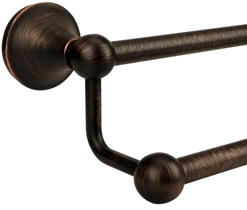 Ntipox Antique Bathroom Double Towel Bar Oil Rubbed Bronze 24 Inch Towel Racks for Bathroom Wall Mounted Bathroom Towel Holder Bronze Two Towel Rod Hanger for Hotel