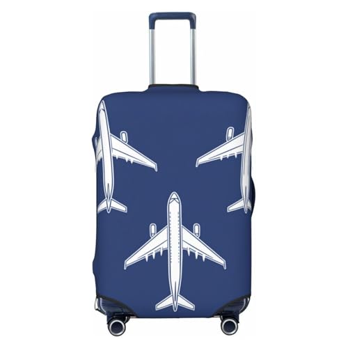 Three Planes Flying Simple Elastic Travel Luggage Covers Dustproof Scratch-Resistant Suitcase Protector Fit 22-24 Inch