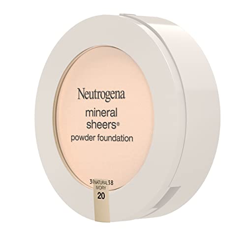 Neutrogena Mineral Sheers Compact Powder Foundation, Lightweight & Oil-Free Mineral Foundation, Fragrance-Free, Natural Ivory 20.34 Oz (Pack Of 2) #TOP7