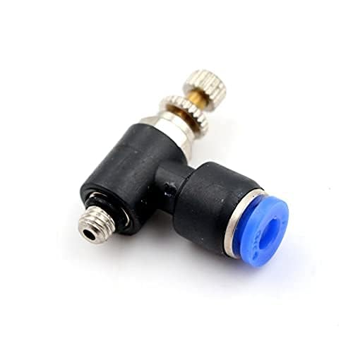 Airiz Craftsfy Brass Plastic 4 Mm Tube M5 Pneumatic Air Flow Speed Control Valve Quick Connector Polyurethane (Black) -5 Pieces 3