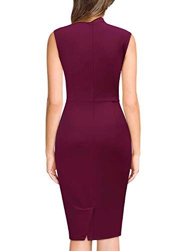 Image of Miusol Women's Retro 1950s Style Half Collar Ruffle Cocktail Pencil Dress