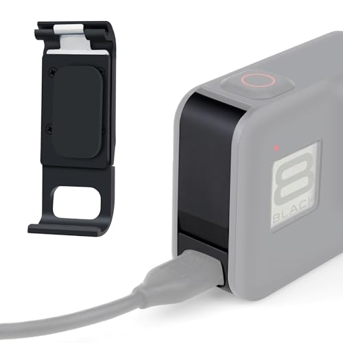 Image of GEPULY Aluminum Replacement Battery Cover Side Door for GoPro Hero 8 Black - Charging Without Removing The Battery Door Cover