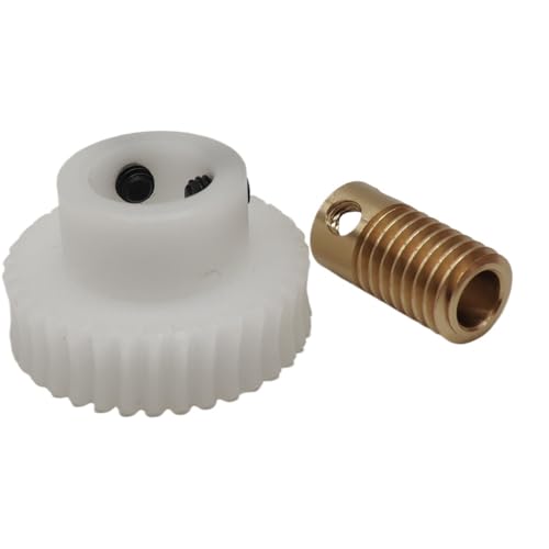 Ritzelgetriebe 1 Stück 0,5 Modul Turbinenradsatz 1:30 Getriebe 0,5 M 30 Zähne POM Schneckengetriebe mit 5 mm Bohrung Kupferschneckenstange for mechanische Projekte Antriebsmechanik(6MM BORE)